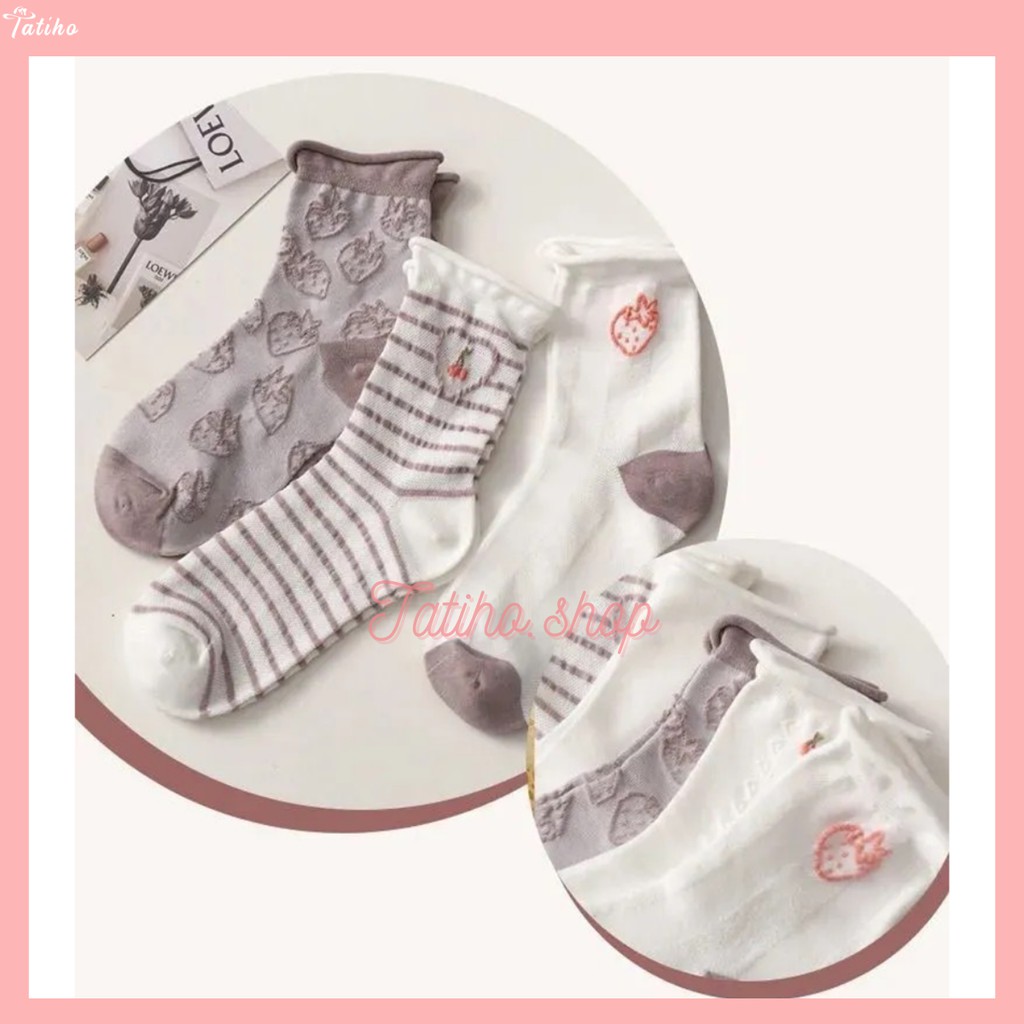 [Hàng Xịn, Giá Tốt] Vớ Nữ Cổ Cao Ren Dày Phong Cách Hàng Quốc Dễ Thương - Mã TV007