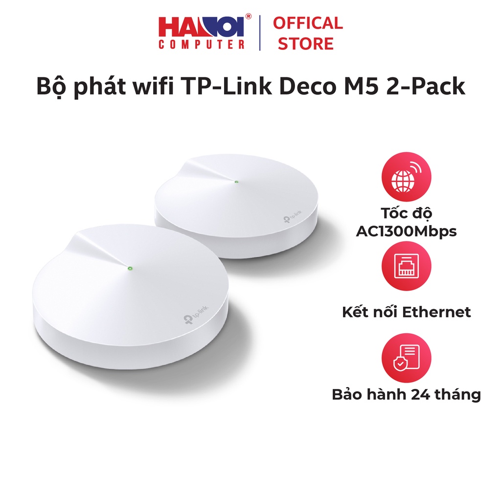 Bộ phát wifi TP-Link Deco M5 2-Pack (AC1300), kết nối nhanh ổn định, phủ sóng mạnh