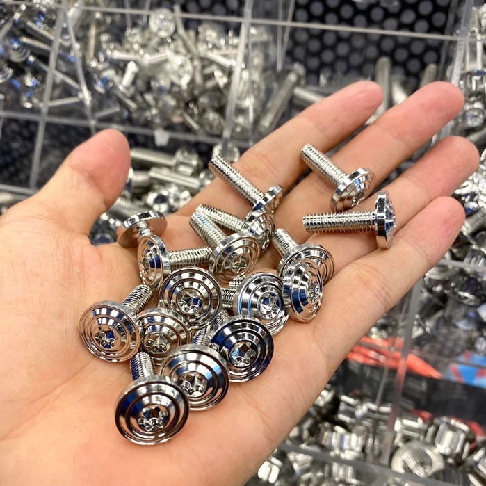 Ốc TBT 6x20 inox 304 gắn mặt nạ bửng yếm các loại xe mẫu 2 ngôi sao chuẩn inox 304