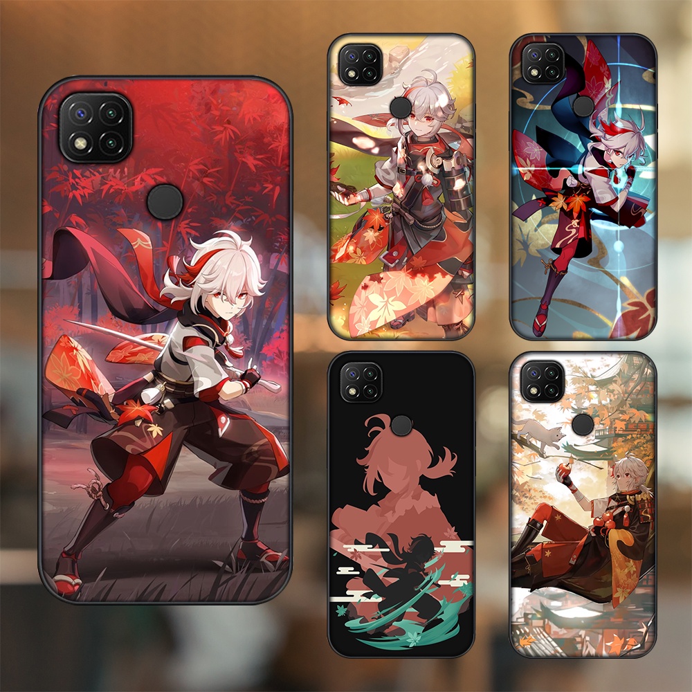 Ốp lưng Xiaomi Redmi 9C viền đen in hình Kazuha Genshin Impact