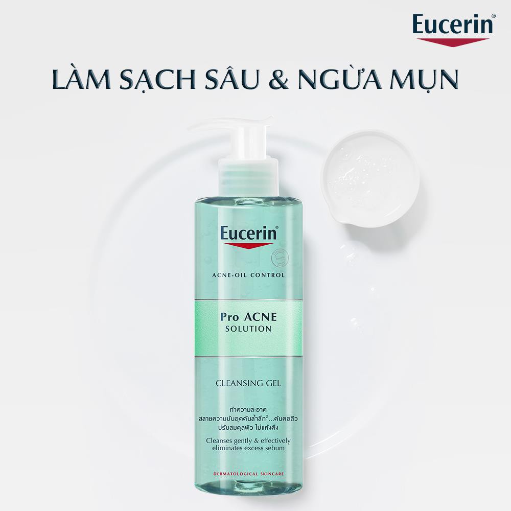 sữa rửa mặt cho da dầu mụn Eucerin Proacne solution Cleansing gel