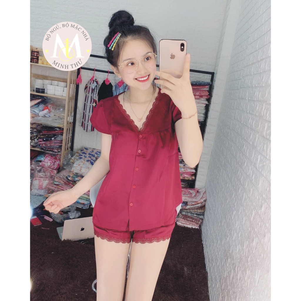 [XẢ KHO] Bộ Lụa Cộc Mặc Nhà Thoáng Mát Đẹp Mê Ly