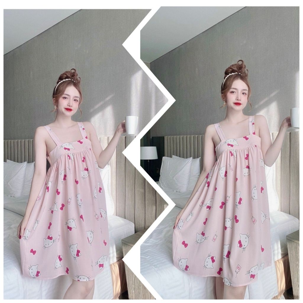 Váy ngủ sexy BIGSIZE ❣️FREE SHIP❣️ Đầm ngủ sexy lụa Mango Chất Siêu Mát Dáng Siêu Xinh &lt;75kg