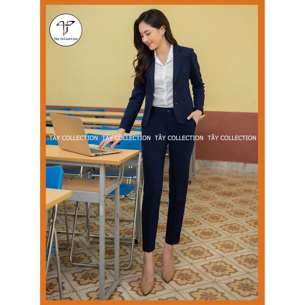 Bộ vest chân váy công sở 2 lớp cao cấp TÂY COLLECTION, vải đẹp, may kĩ, mặc tôn dáng và thanh lịch | BigBuy360 - bigbuy360.vn