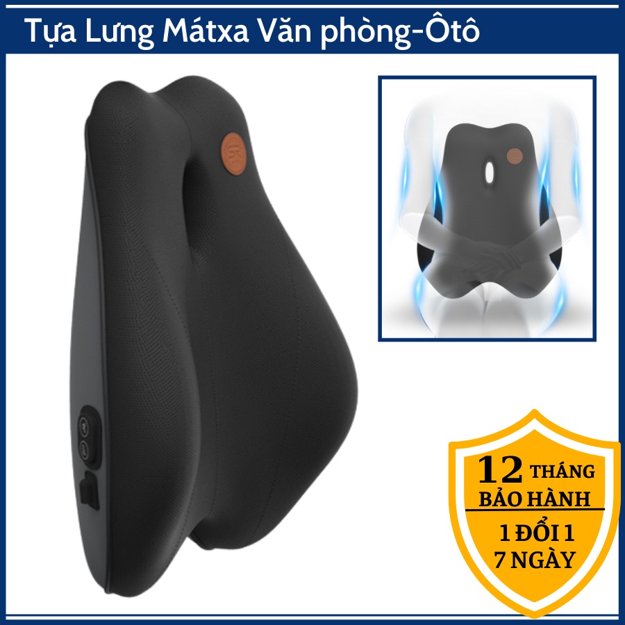 (Bảo Hành 1Năm) Tựa Đầu và Tựa Lưng Ô tô, Văn Phòng Có Massage - Đệm Tựa Lưng Matxa Đệm Cao Su Non Cao Cấp