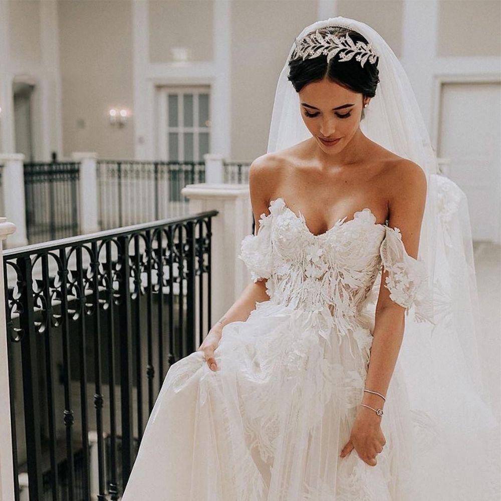 Kẹp Tóc Trang Trí Hình Chiếc Lá Thời Trang Cho Cô Dâu|Vương Miện Hợp Kim Phong Cách Hàn Quốc