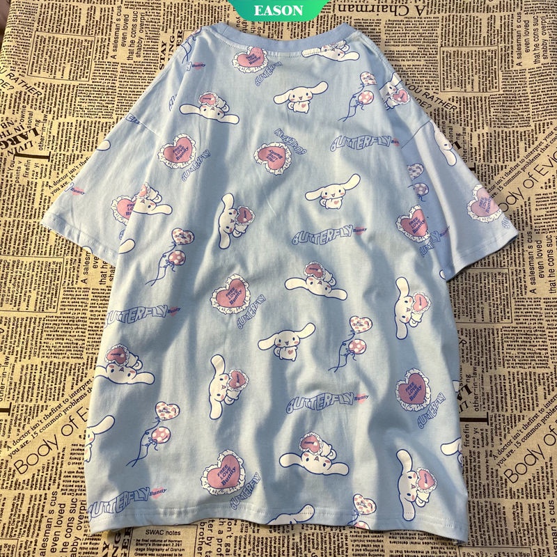 Áo Thun Tay Ngắn Dáng Rộng In Hình Cinnamoroll Dễ Thương Thời Trang Cho Nữ