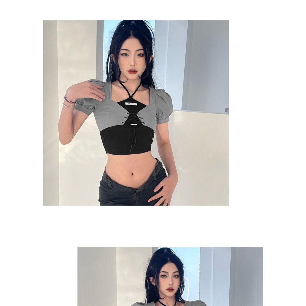 Áo Croptop Hai Dây Dáng Ôm Phong Cách Âu Mỹ Thời Trang Mùa Hè Hàng Mới 2022