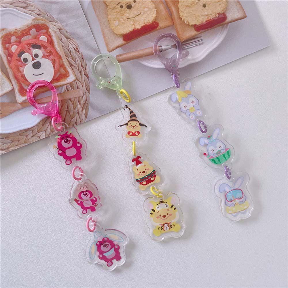 Móc Khóa Hình Gấu Pooh Và Dâu Tây Dễ Thương