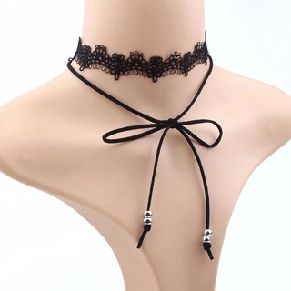 Vòng cổ choker ren vải mix nơ điệu đà CKV34