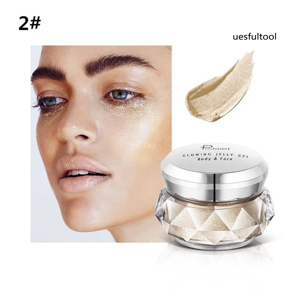 [UF]Pudaier 10g Jelly Face Highlight Liquid Eyeshadow Body Glitter Powder Cosmetic
