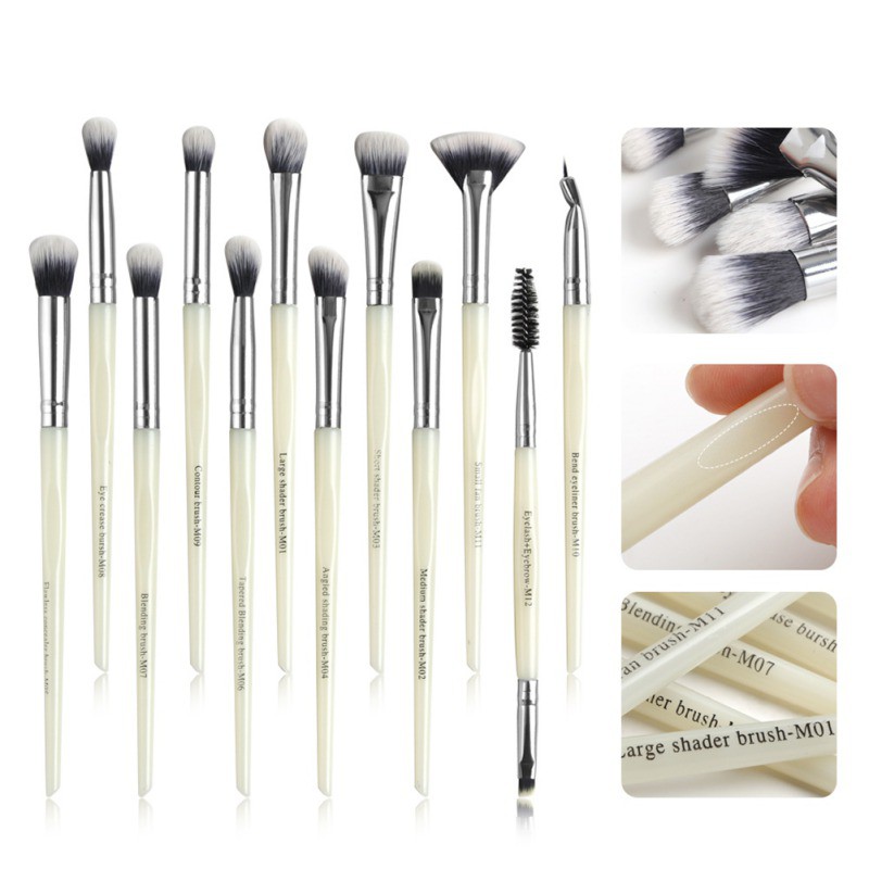 [Hàng mới về] Bộ 12 cọ trang điểm mắt/lông mày chuyên nghiệp