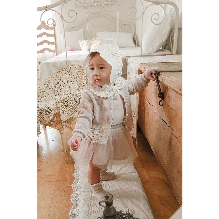 ÁO KHOÁC LEN MỎNG VIỀN REN SIÊU XINH CHO BÉ- HÀNG QCCC