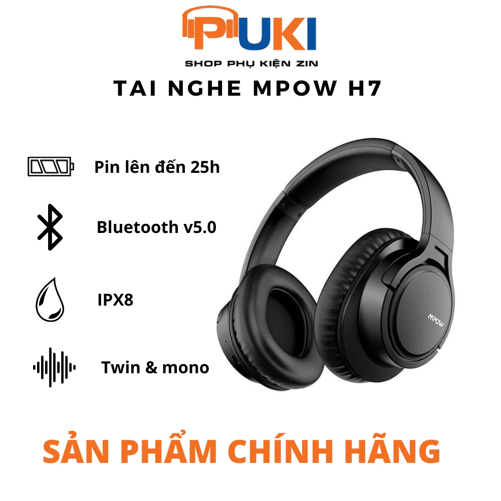 Tai nghe MPOW H7 kết hợp có dây và không dây kết nối Bluetooth chất lượng cao - Tai nghe Chính Hãng | Ảnh Chụp 100% |