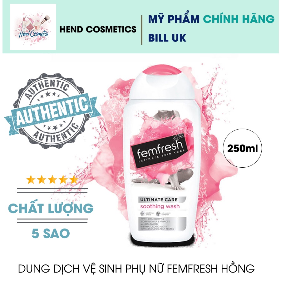 Dung dịch vệ sinh phụ nữ Femfresh Soothing Wash Hồng 250ml