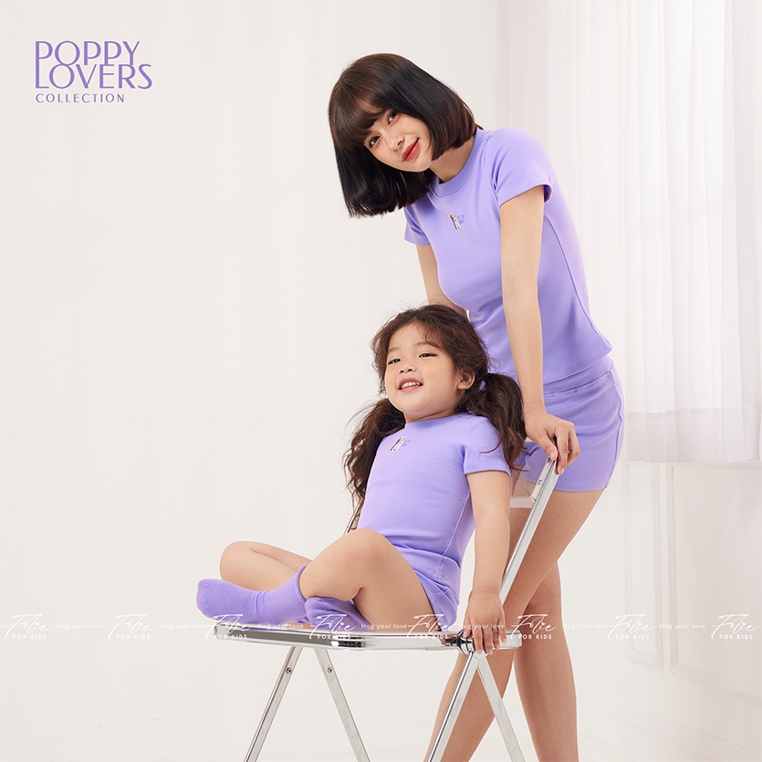 Folie Homewear -  Set đồ bộ mặc nhà cho bé áo ngắn tay quần short chất liệu thun gân cotton FKLA1Q1