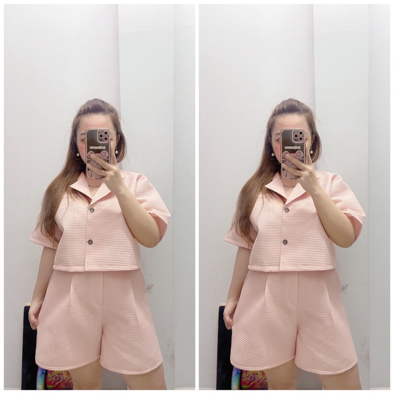 Sét áo cortop kèm quần chất xốp hình thật