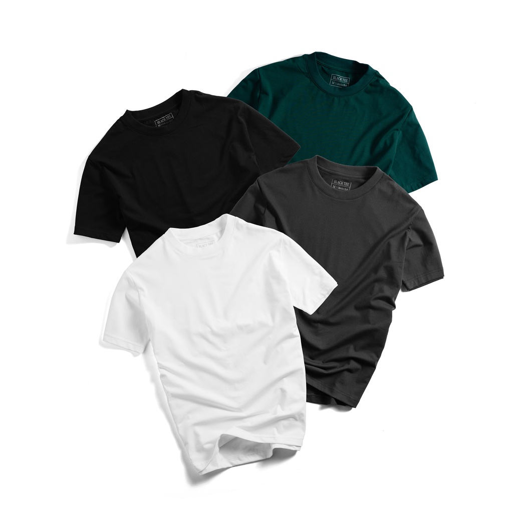Áo thun thun trơn tay ngắn,cổ tròn, vải cotton co giãn cao cấp, BLACK TEE thiết kế đơn giản sang trọng