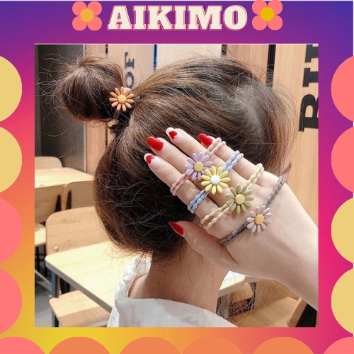 Dây buộc tóc HÀN QUỐC Aikimo hoa cúc nhiêu màu dây thun buộc tóc nữ Hàn Quốc đẹp dễ thương HC1