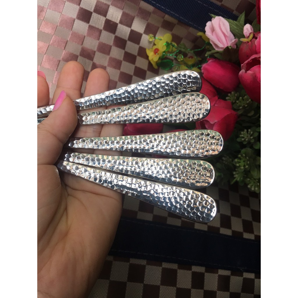 Bộ muỗng nĩa inox 304 sang trọng muỗng 17 x4cm ngang