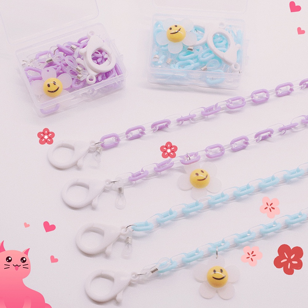 Dây Đeo Mặt Nạ Hình Bông Hoa/Mặt Cười Bằng Acrylic Màu Sắc Ngọt Ngào Kích Thước 50-60cm DIY