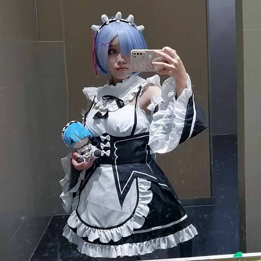 Set đồ cosplay Ram Rem re:zero hầu gái váy maid