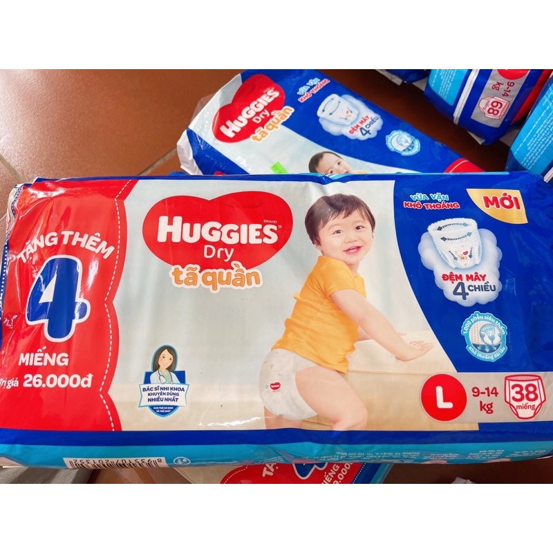 BỈM HUGGIES QUẦN CHÍNH HÃNG TẶNG MIẾNG MẪU MỚI ĐỦ SIZE M42/L/38/XL34/XXL30