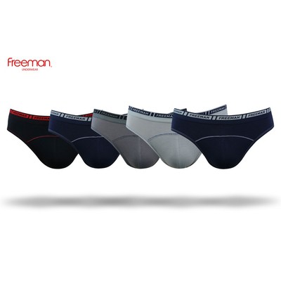 Quần lót nam vải cotton TC thấm hút mồ hôi, thiết kế lưng thun dễ chịu thoải mái Freeman [Combo 5] BO755