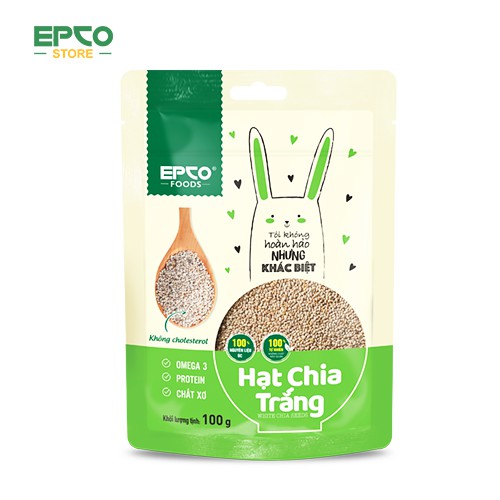 Hạt chia hữu cơ trắng Giảm Cân EPCO FOODS gói 100g