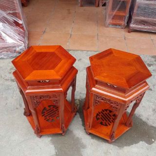 Đôn lục giác gỗ rác gụ