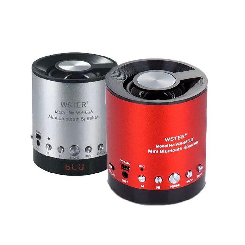 Loa Bluetooth di động Wster WS-633 hỗ trợ thẻ nhớ USB FM AUX - Hàng nhập khẩu