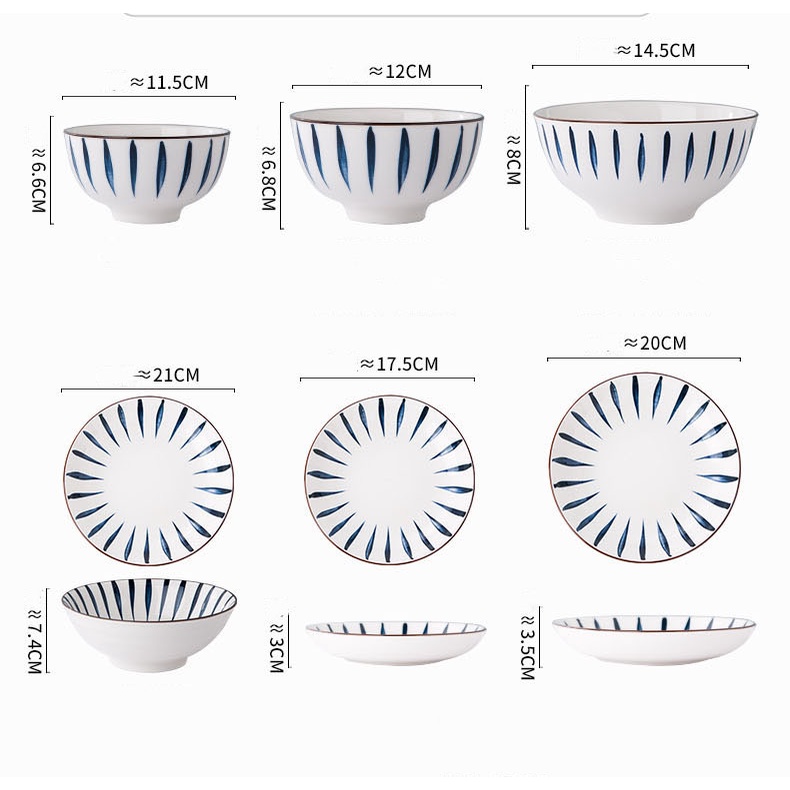 Bộ chén dĩa bát đĩa gốm sứ hình lá cây màu xanh cao cấp