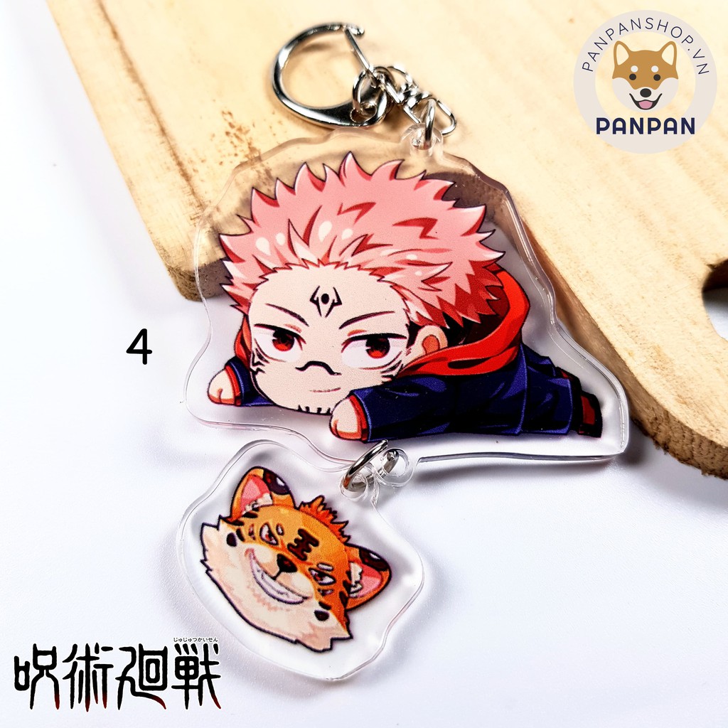 Móc khóa mica Anime Jujutsu Kaisen Treo + móc mini (6cm)