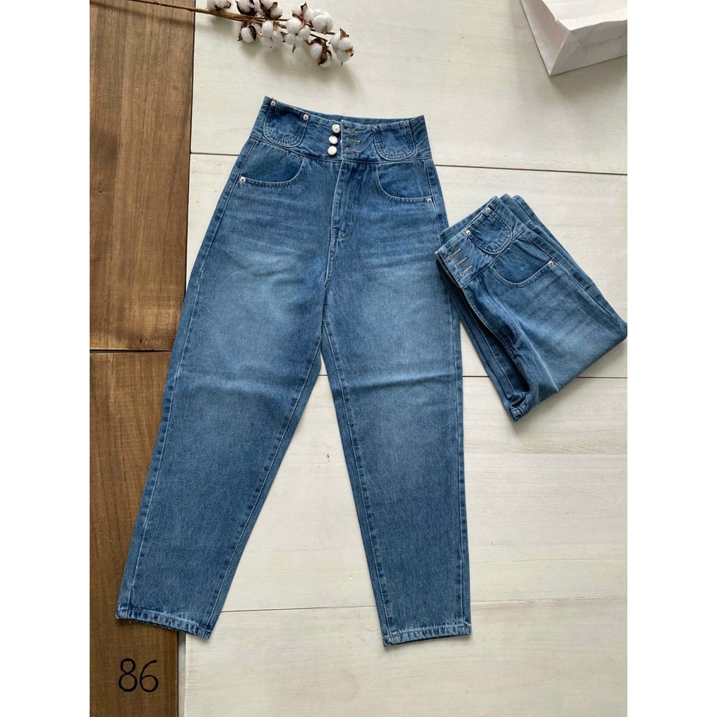 QUẦN JEAN BAGGY NỮ CẠP KIỂU LƯNG SIÊU CAO MS 86 [CLIP THẬT] [FREESHIP] hàng loại 1, VẢI DÀY
