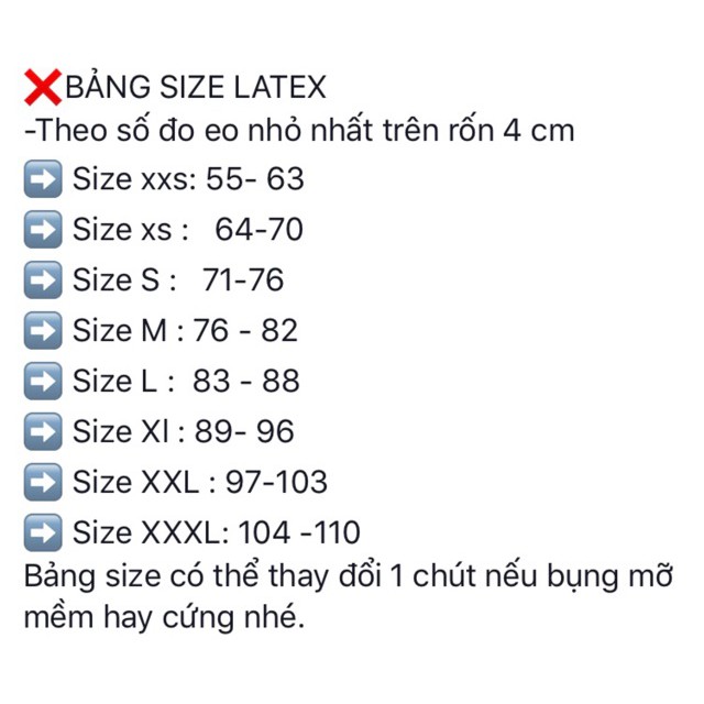 Đai siết eo latex 25 xương thông hơi ( loại dài 29cm)