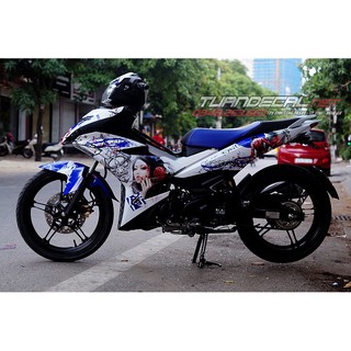 Tem Trùm Exciter 150 Samurai Trắng Xanh