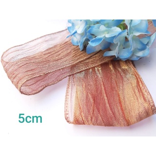 Ruy băng nhăn ánh nhũ size 5cm