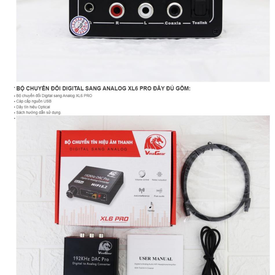 BỘ CHUYỂN ĐỔI ÂM THANH DIGITAL SANG ANALOG VINAGEAR XL6 PRO CHÍNH HÃNG