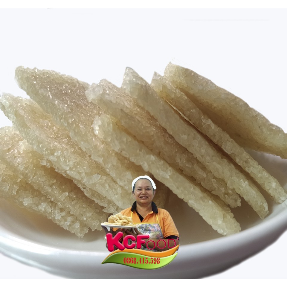 Cơm cháy khô chưa chiên Kim Chi  nở đều, giòn xốp, gạo nếp tươi 100% miếng vuông