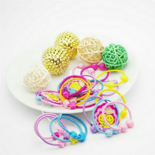Sét 10 dây thun cột tóc nhí cho bé