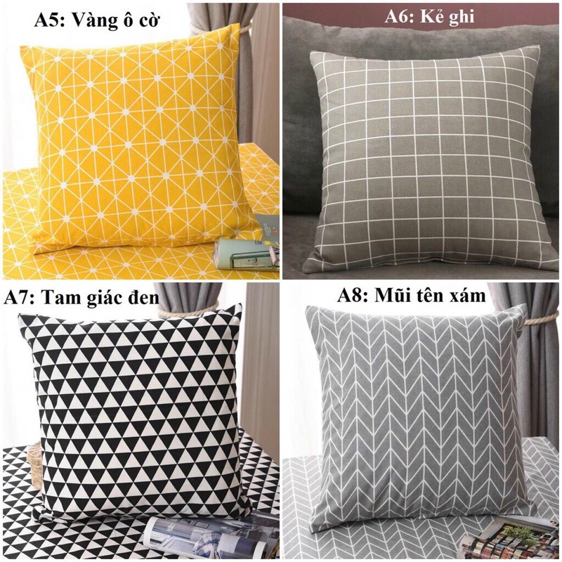 Vỏ GốiGối Ôm Gối Tựa Vải Gai Phong Cách Bắc Âu 45x45cm