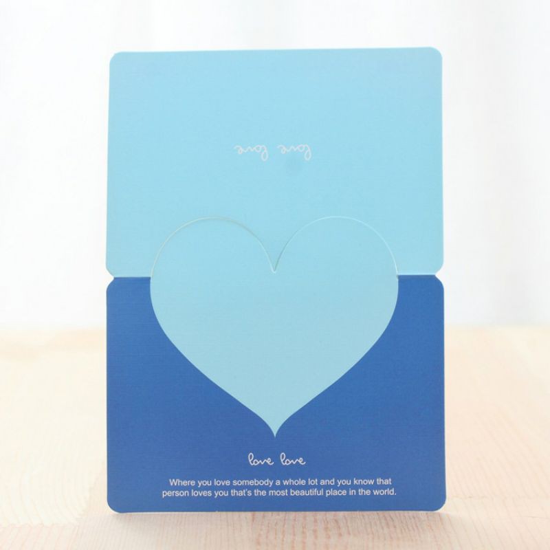 Thiệp trái tim mini 3D valentine tình nhân yêu thương chúc mừng ngày 8/3 14/2 20/10 nhiều màu xanh hồng đen đỏ