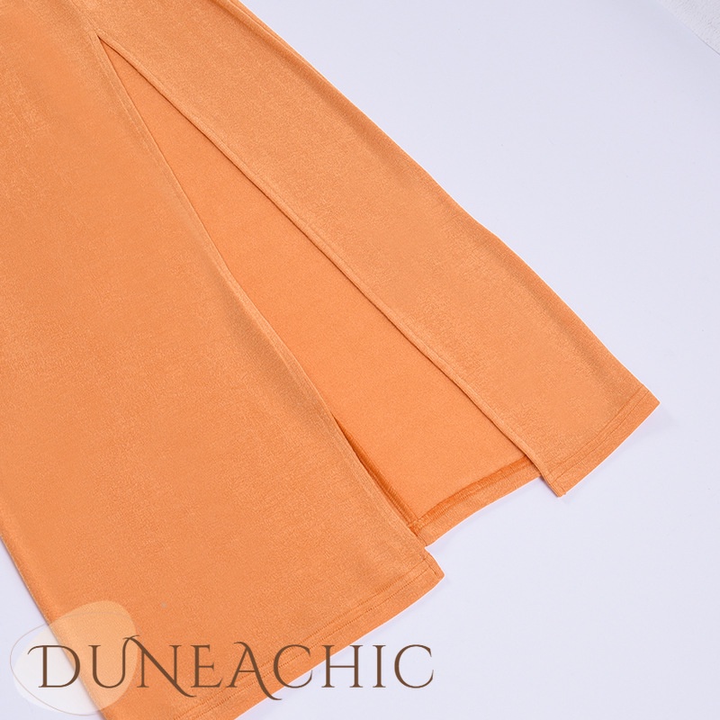 DUNEA Đầm Trễ Vai Xẻ Tà Quyến Rũ Thời Trang Cho Nữ