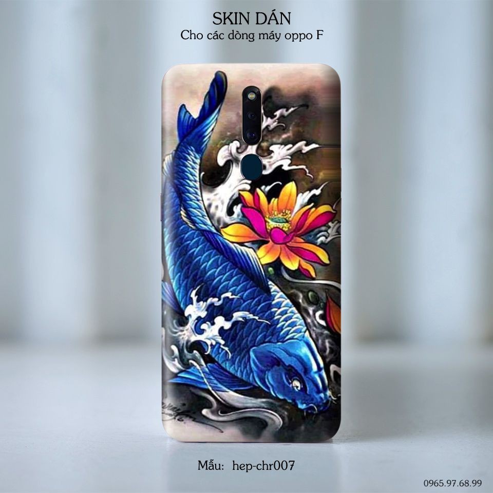 Skin dán cho các dòng điện thoại Oppo F5 - F7 - F9 - F11 in hình cá chép cực đẹp