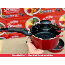 Set 2 nồi chảo 16cm kèm nắp đậy dung trên mọi loại bếp Nhật Bản