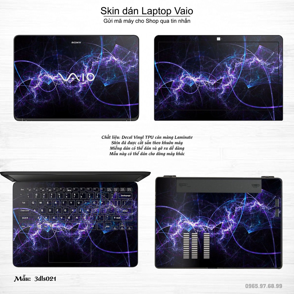 Skin dán Laptop Sony Vaio in hình 3D Image (inbox mã máy cho Shop)