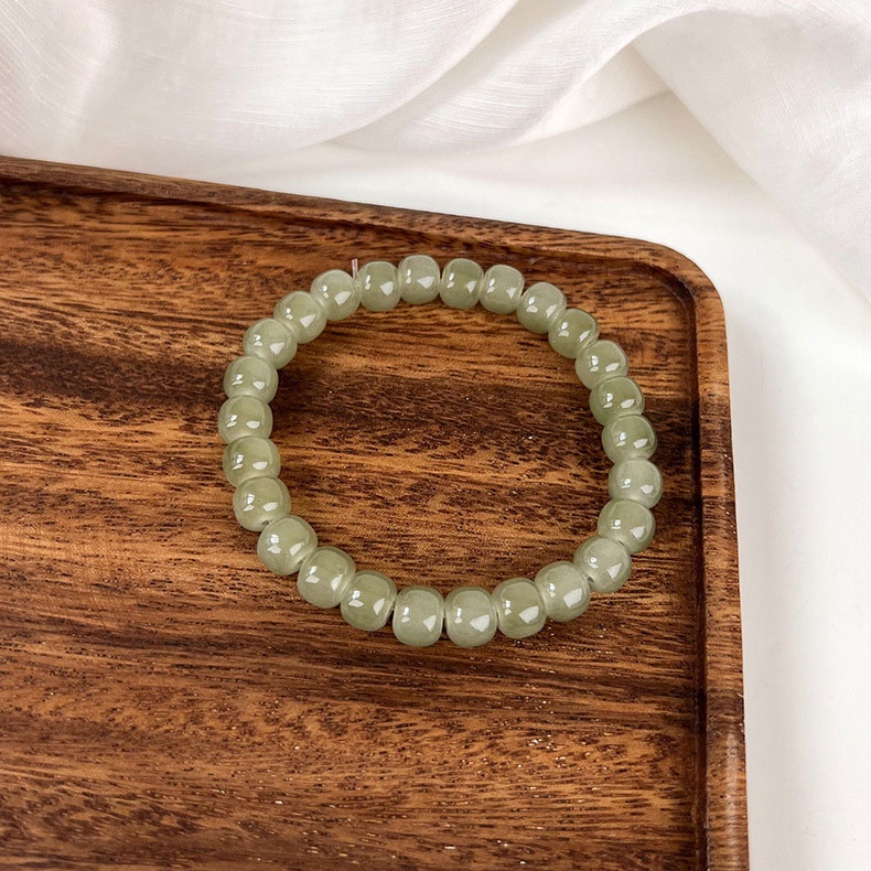 XiaoboACC Vòng Tay Chuỗi Hạt Đá Co Giãn Tùy Chọn Màu Sắc Thời Trang Hàn Quốc