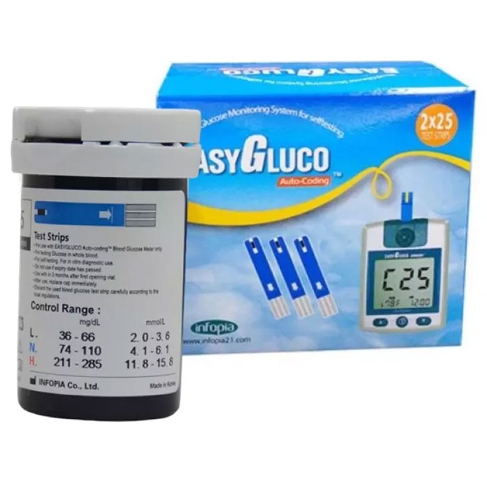 Que thử đường huyết  EasyGluco 50 Que/Hộp