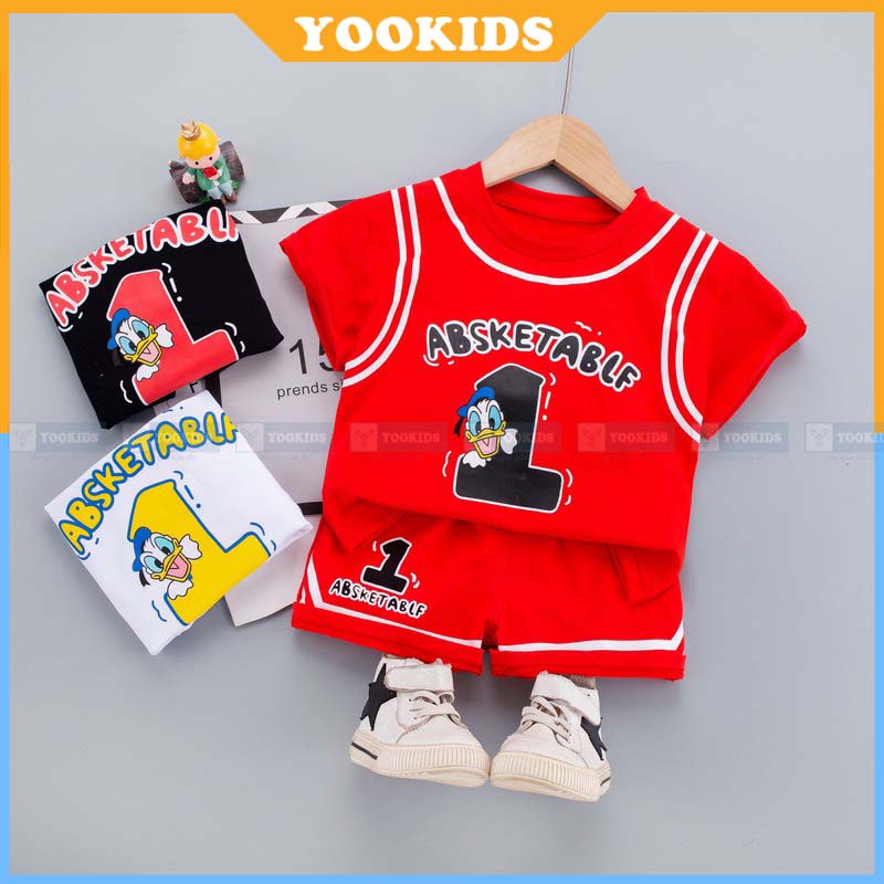 Đồ bộ cho bé gái bé trai YOOKIDS chất cotton thấm hút mồ hôi phong cách thể thao năng động cho bé 0 1 2 3 4 tuổi