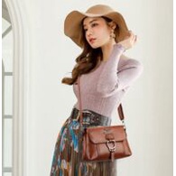 Túi xách nữ da mềm đeo chéo mã md18 màu Nâu/Đen